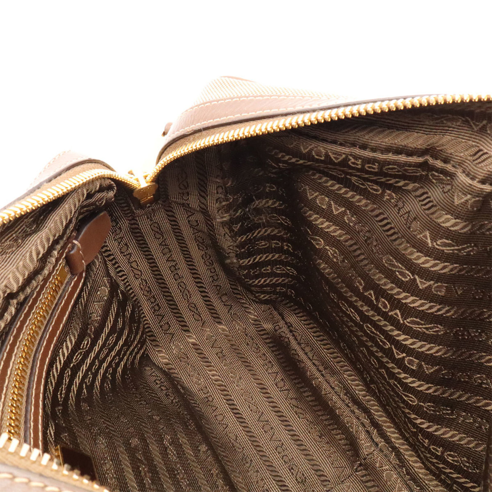 PRADA Jacquard Ribbon Shoulder Bag/Pochette, Canvas, CORDA Beige/BRUCIA Brown... - Picture 9 of 9